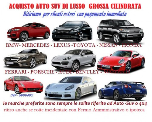 acquisto auto di lusso e grossa cilindrata