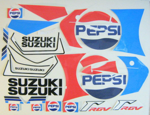 92KB FOTO KIT ADESIVI SUZUKI PEPSI RGV250 GAMMA 1989