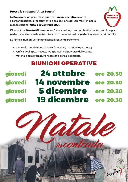 PEVERAGNO: Natale in Contrada 2024