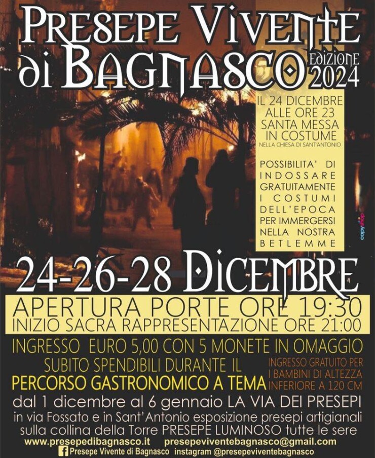 BAGNASCO: Presepe vivente 2024