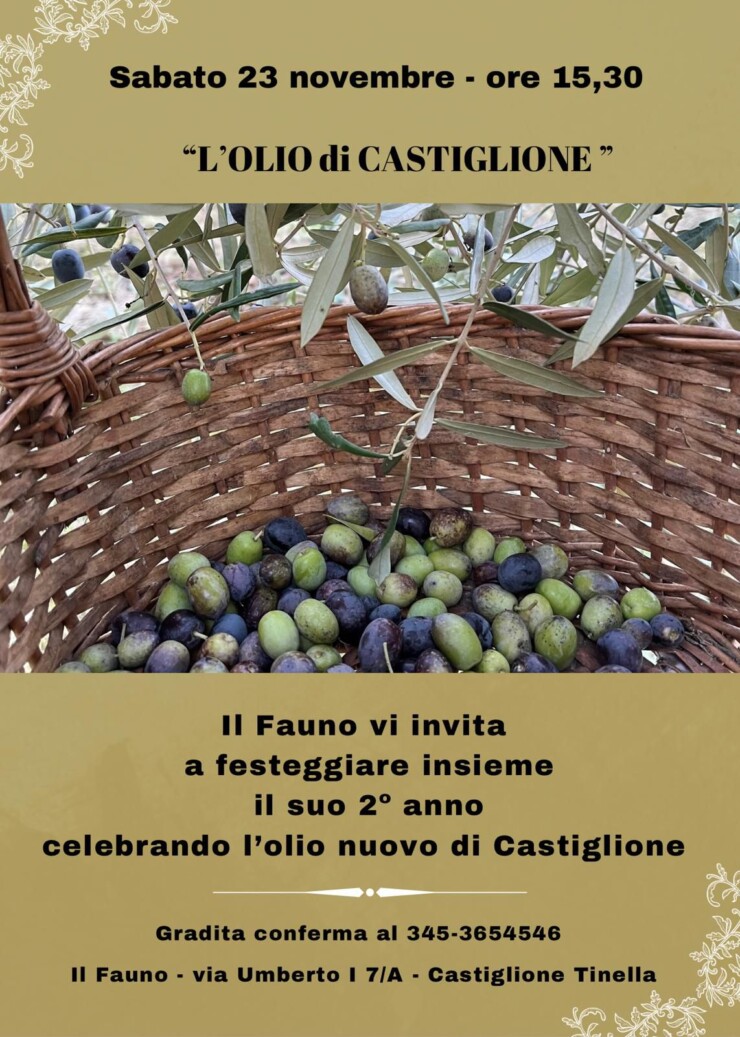 CASTIGLIONE TINELLA: Il Fauno celebra l'olio nuovo