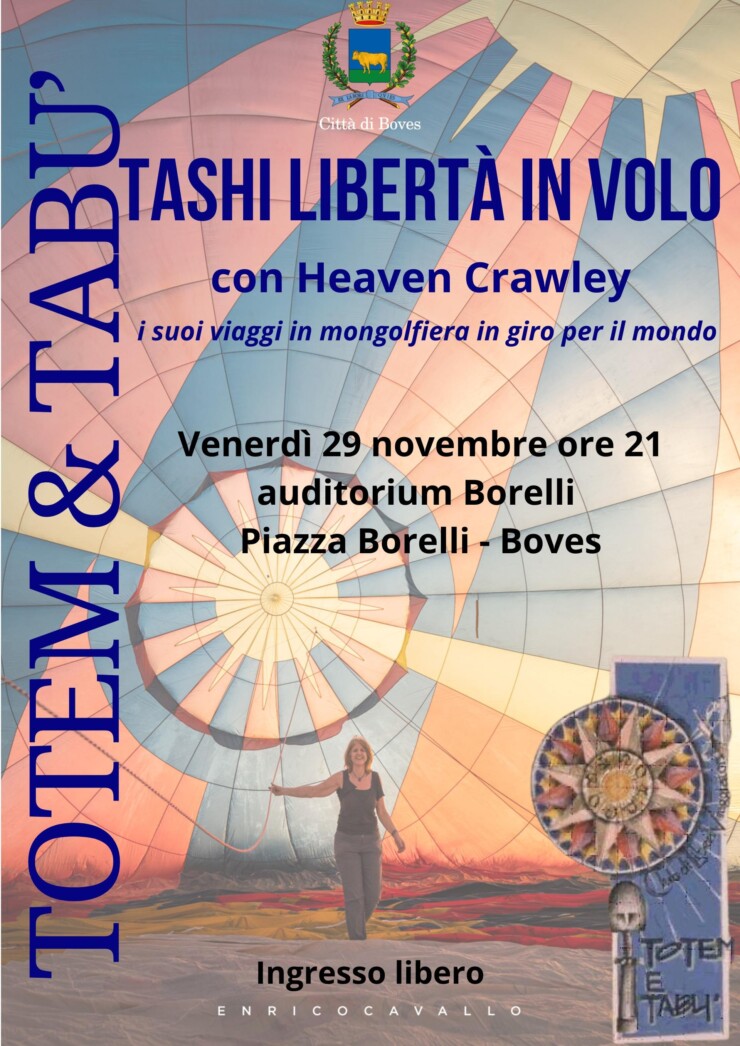 BOVES: "Thasi libertà di volo" con Heaven Crawley all'Auditorium Borelli