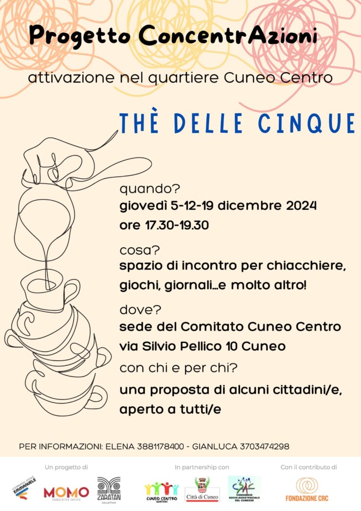 CUNEO: Il "Thè delle cinque" al Rondò dei Talenti