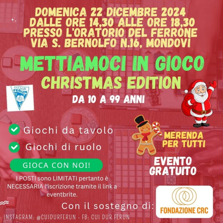 MONDOVÌ: “Mettiamoci in Gioco – Christmas Edition